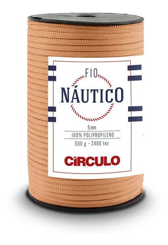 Cordão Fio Náutico 5mm Círculo Polipropileno Crochê Tricô Cor Terracota - 7529