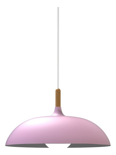 Lámpara De Techo Colgante Macaron Con Madera 40cm Diámetro