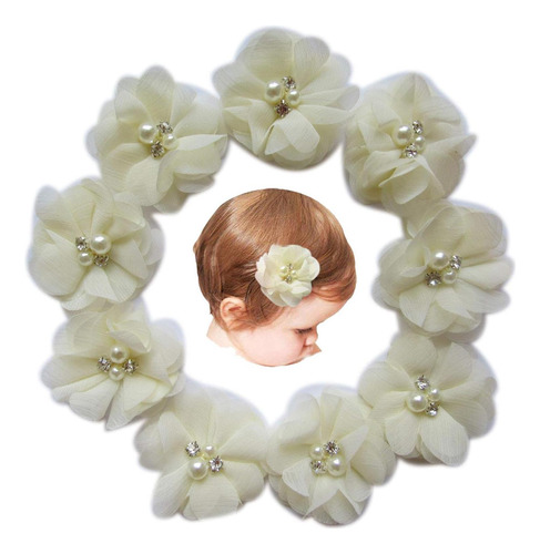 Clips Para El Cabello De Flores De Gasa Para Niñas Con Diama