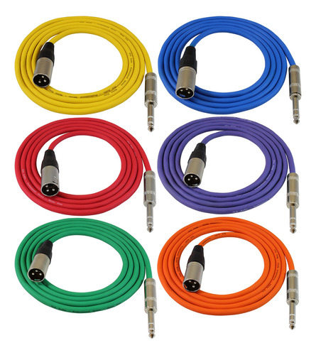 Gls Audio Cables De Conexión De 6 Pies  Xlr Macho A 1/4 Pul