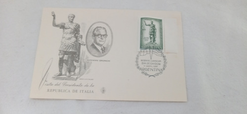 Estampilla Visita Del Presidente De Italia 1961 Dia Emision