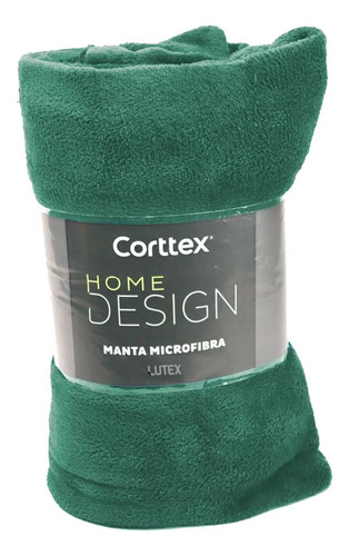Manta Corttex Home Design Microfibra Casal Antialérgico Verde Liso