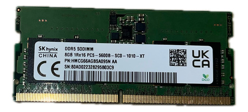 Memoria Ram Sk Hynix 8gb Ddr5 5600mhz (Usado)