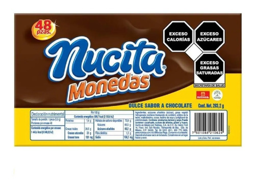 Chocolate Moneda Nucita Con 48 Piezas De 5.9 Gr C/u