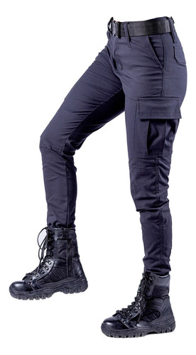 Pantalón Táctico Cargo Mujer Elastizado Policia Azul Noche