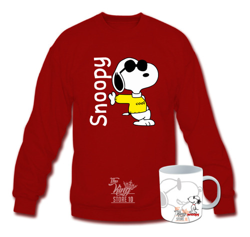 Poleron Polo + Taza, Snoopy, Charlie Brown, Peanuts, Beagle / The King Store