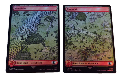 2 Cartas Magic Lord Of The Rings Mountain Lands (foil) Mtg