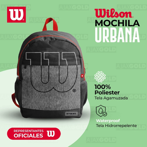 Imagen 2 de 7 de Mochila Wilson Urbana Deportes Gym Impermeable Unisex Nueva