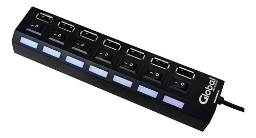 Hub Usb 7 Puertos Usb 2.0 Con Switch De Encendido Y Luz