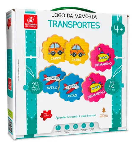 comprar Jogo De Memória Madeira  Infantil Educativo Transportes 