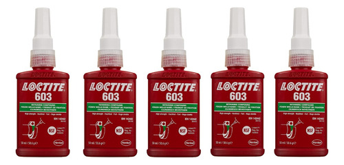5 Loctite 603 Compuesto Retenedor Color Verde Botella 50 Ml