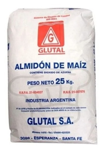 Almidon De Maiz Fecula X 25kg | Sin Tacc | Sin Gluten Glutal
