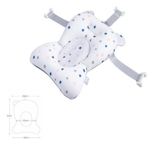 Almofada De Banho Para Bebê Banheira Cinto Faixa Segurançax1 Color Blanco