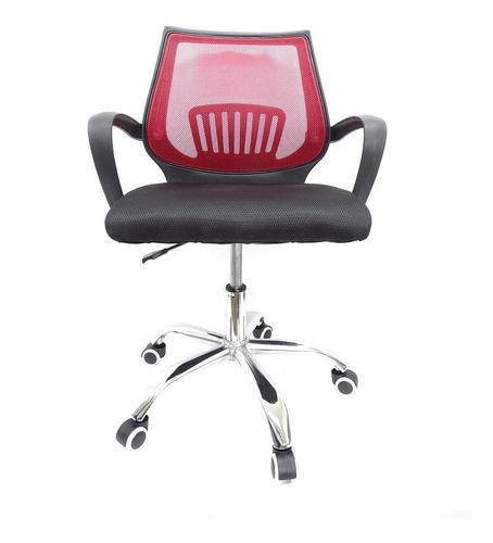 Imagen 2 de 4 de Silla de oficina con respaldo rojo Home40 negra y roja