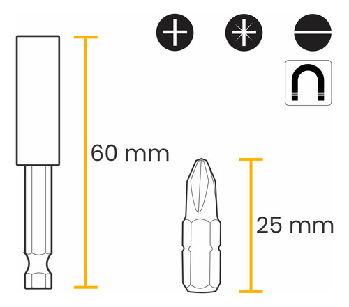Jogo De Bits De 25 Mm Com 7 Peças D-73271 Makita