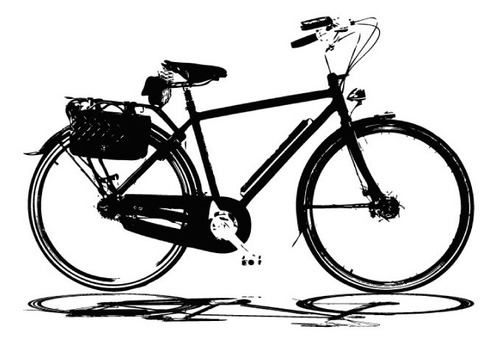 Vinilo Decorativo Bicicleta Vintage Calcomania Gigante Color Negro