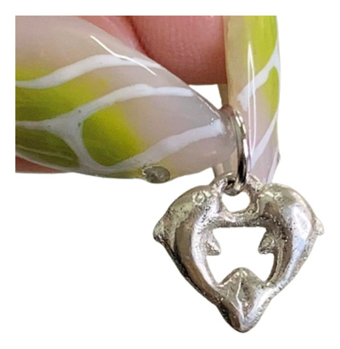 Dije Corazon De Delfines Plata 925 Ideal Regalo D 486