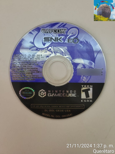 Capcom Vs. Snk 2 Eo - Nintendo Gamecube, Solo Disco Funciona (Usado)