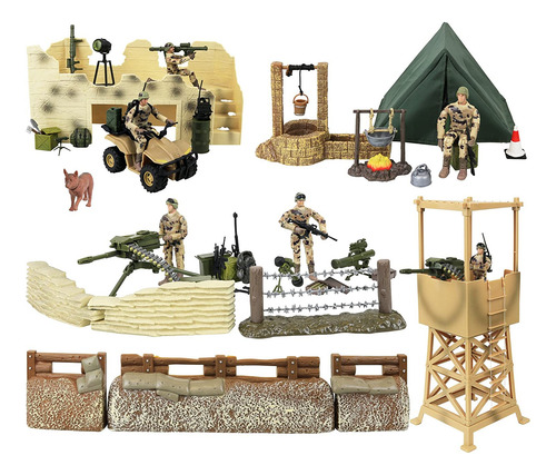 Click N Play Juego De 60 Piezas Con Accesorios Militares Che