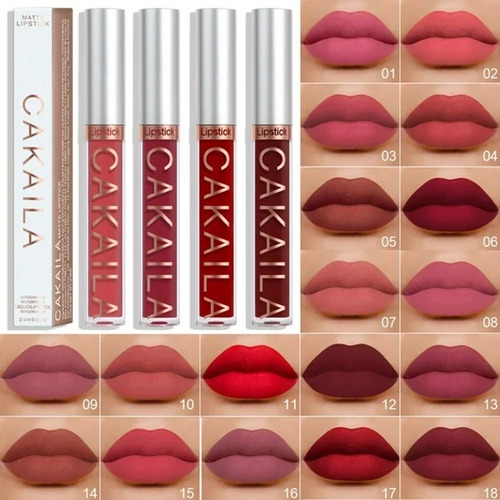 Lápiz Labial Láquido Cakaila Matte Lipstick Impermeable 02