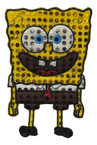 Parche Bob Esponja Falso Paillette 12 X 19 Cm Bob Esponja Falso Paillette