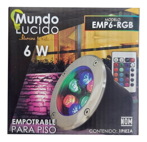 Plafon Empotrado Piso Rgb 6w Incluye Control Remoto 4 Pack