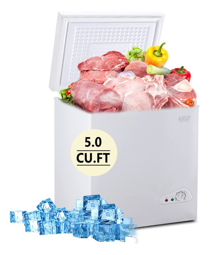 Congelador Compacto De 5.0ft3 Ajuste Temperatura 7v Blanco 