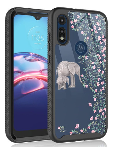 Funda Transparente Elefante Flores Para Moto E 40