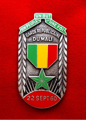 Placa De Policia Africana De Mali Guardia Republicana 1960