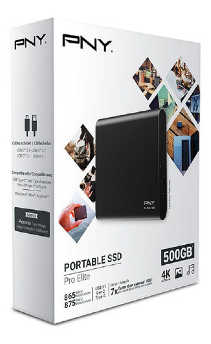 Ssd Pny Pro Elite Psd0cs2060-500-rb 500gb Externo Portatil Color Negro