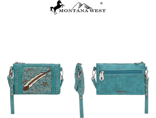 Cartera Montana West Crossbody A Importada Original Turquesa