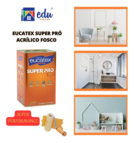 Tinta Super Pro 3 X Mais Antimofo Fosco Acrílico Cores 1 8 L