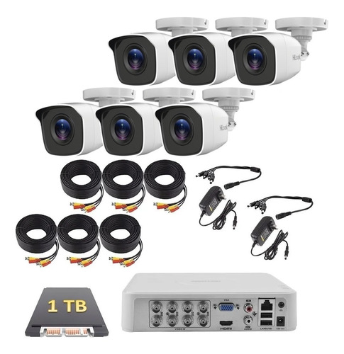 Paquete Kit 6 Cámaras Hd 720p Hikvision 1 Tb