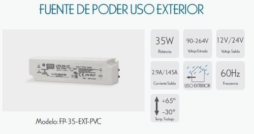 Fuente De Poder Para Uso Exterior Fp-35-ext-pvc