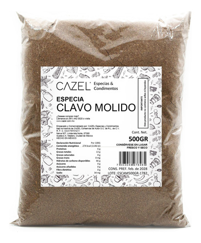 Clavo De Olor Natural Artesanal En Polvo 500g