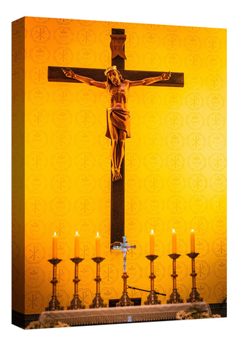 Cuadro Decorativo Canvas Moderno Cristo Cruz Angeles Color Cristo Cruz Imagen 5 Armazón Natural