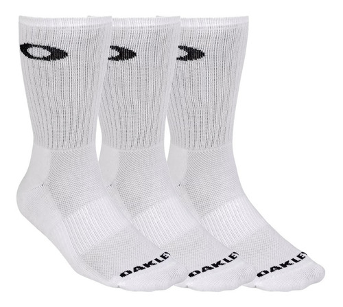 Meias Oakley Crew Sock Branca Pack 3