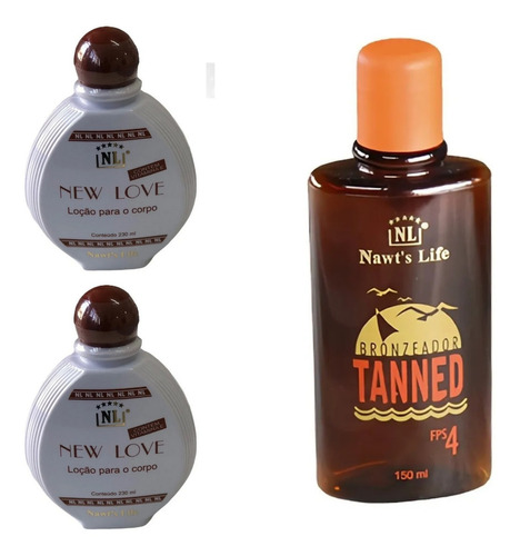  Kit 2 Loção Hidratante New Love,bronzeador Tanned Nawts Life Fragrância Sim Tipo de embalagem Plástico