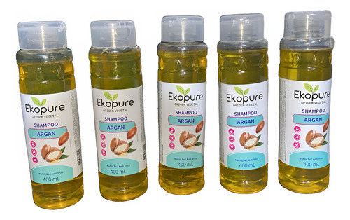 Kit 5 Shampoo Ekopure Origem Vegetal Argan