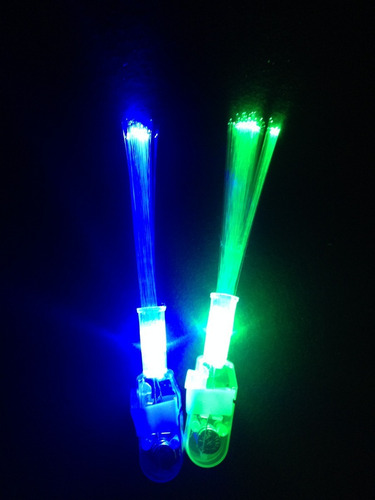 Imagen 6 de 7 de Anillos Silicona Led Y Fingers Flash Fibra Óptica Combo X 50