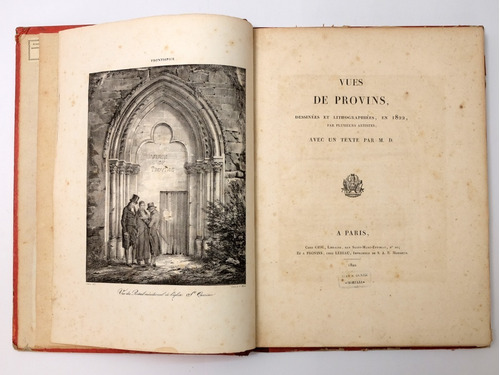 Libro Antiguo 1822 Vues De Provins Francés Con Litografías