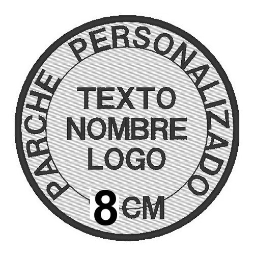 Parche Bordado Personalizado Redondo 8cm (10 Iguales)