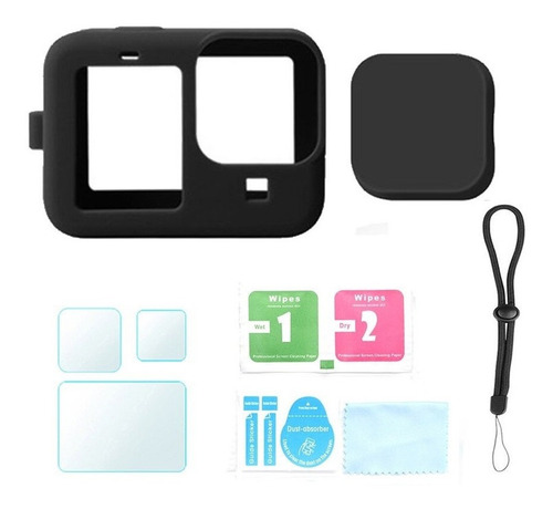 Estuche Funda Silicona For Gopro Hero 10 + Vidrio Templado