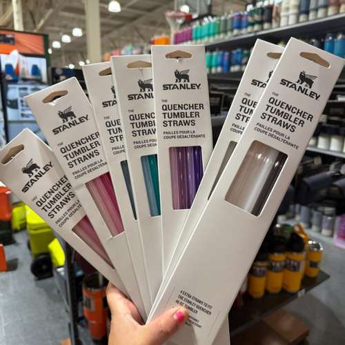 Set 4 Pack Popotes Stanley Quencher 40 Oz. Tumbler Straws Blues
