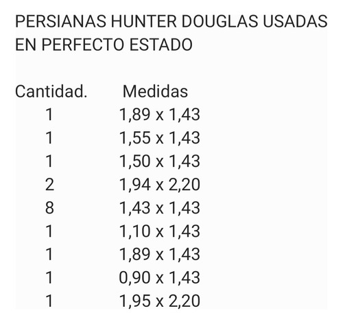 Persianas Hunter Douglas (usadas)