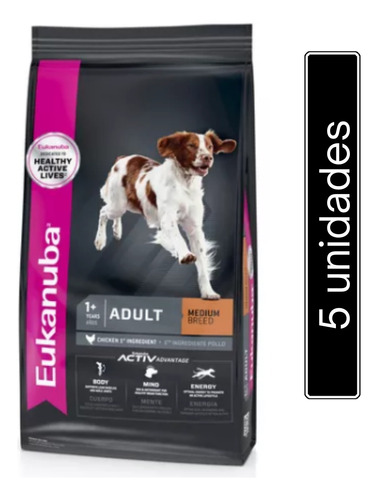 Alimento Eukanuba Medium Breed Perro Adulto Mediano X5 Unid