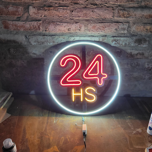 Cartel 24hs Led Neon 50 Cm Efectos C/remoto Ver Video!!!
