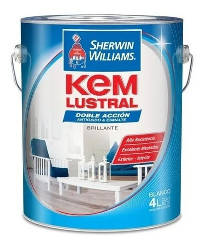 Kem Lustral Pintura Esmalte Colores X 4 Lt Sherwin