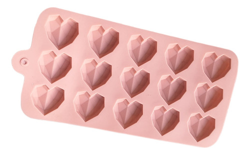 * Molde Silicon 15 Corazones Diamante Fondant Choco Resina