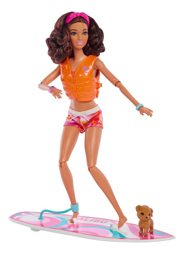 Barbie La Película Muñeca Día De Surf Mascota Y Accesorios